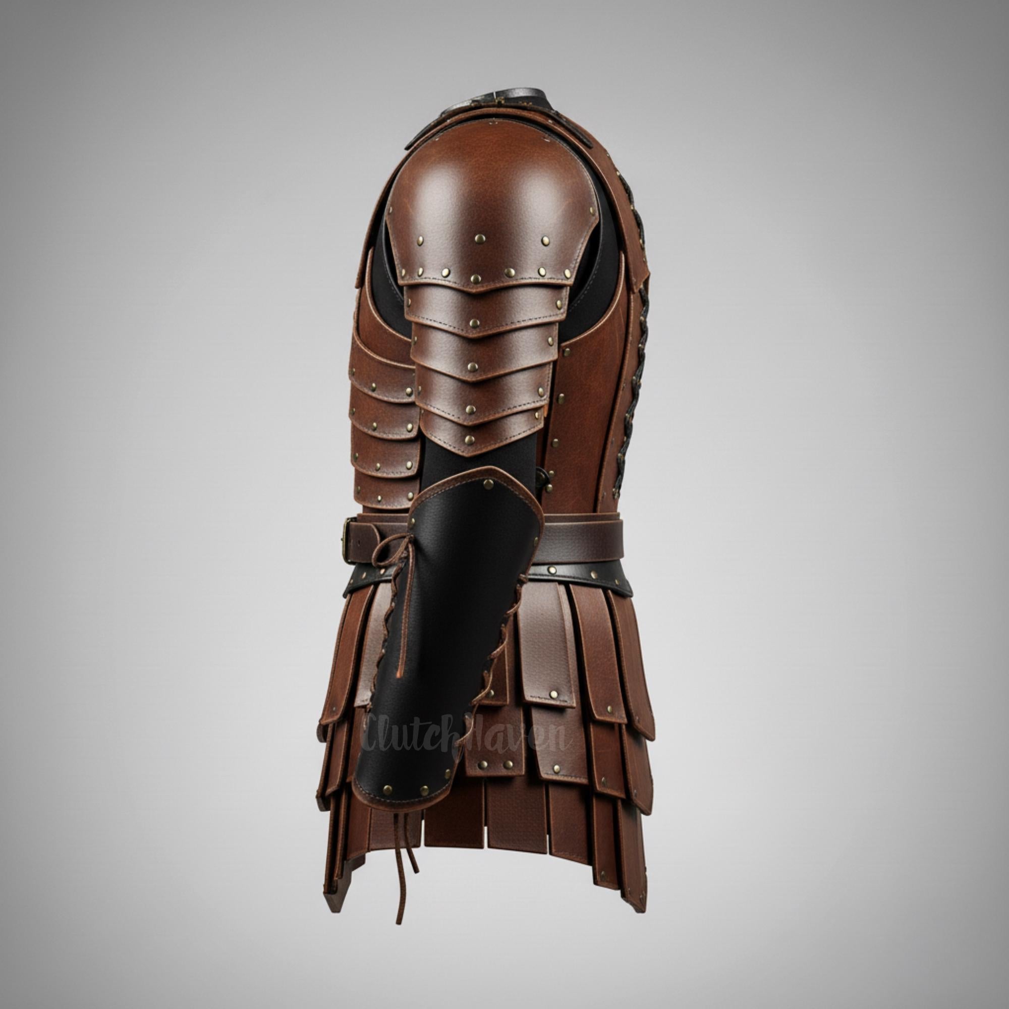 Valiant Knight Lederharnisch-Set | Mittelalterlicher Krieger Brustpanzer Rock