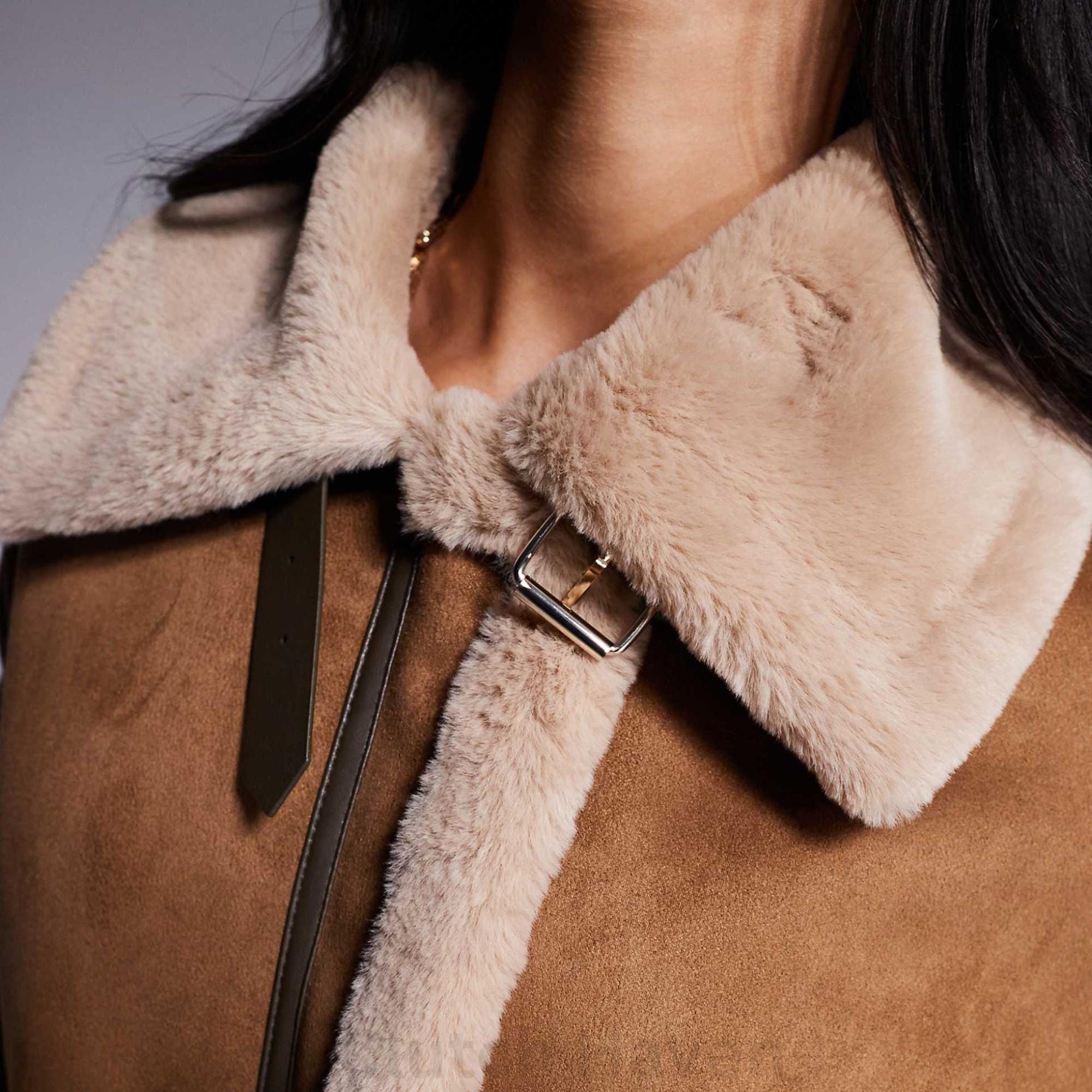 Damen Shearlingjacke aus echtem Wildleder