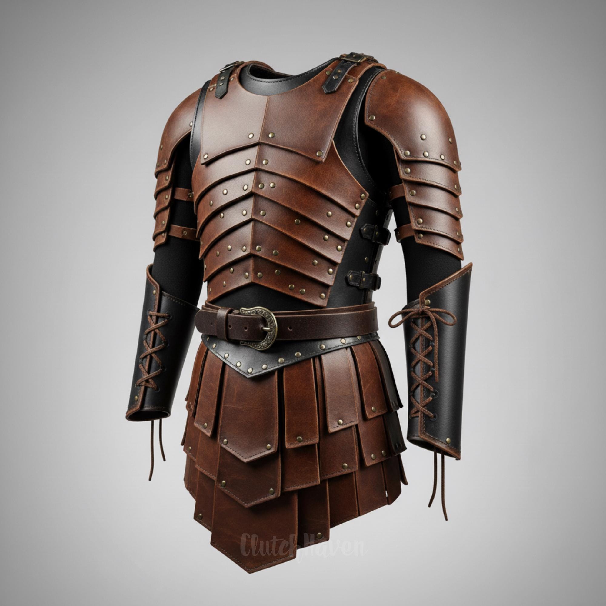 Valiant Knight Leather Armor Set | Medieval Warrior Chestplate Skirt